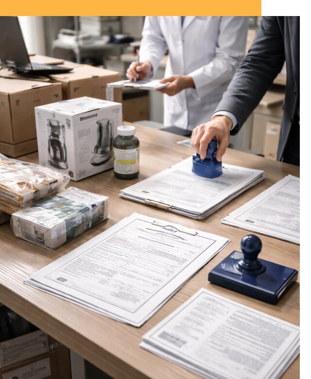 Сертификация импортных товаров от 12847 с таможенным сопровождением